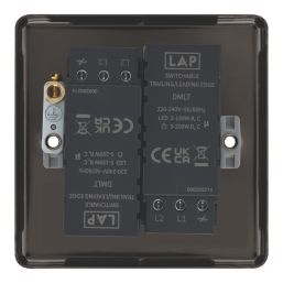 LAP  2-Gang 2-Way LED Dimmer Switch  Black Nickel with Colour-Matched Inserts