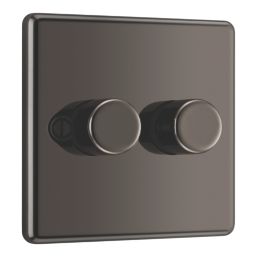 LAP  2-Gang 2-Way LED Dimmer Switch  Black Nickel with Colour-Matched Inserts