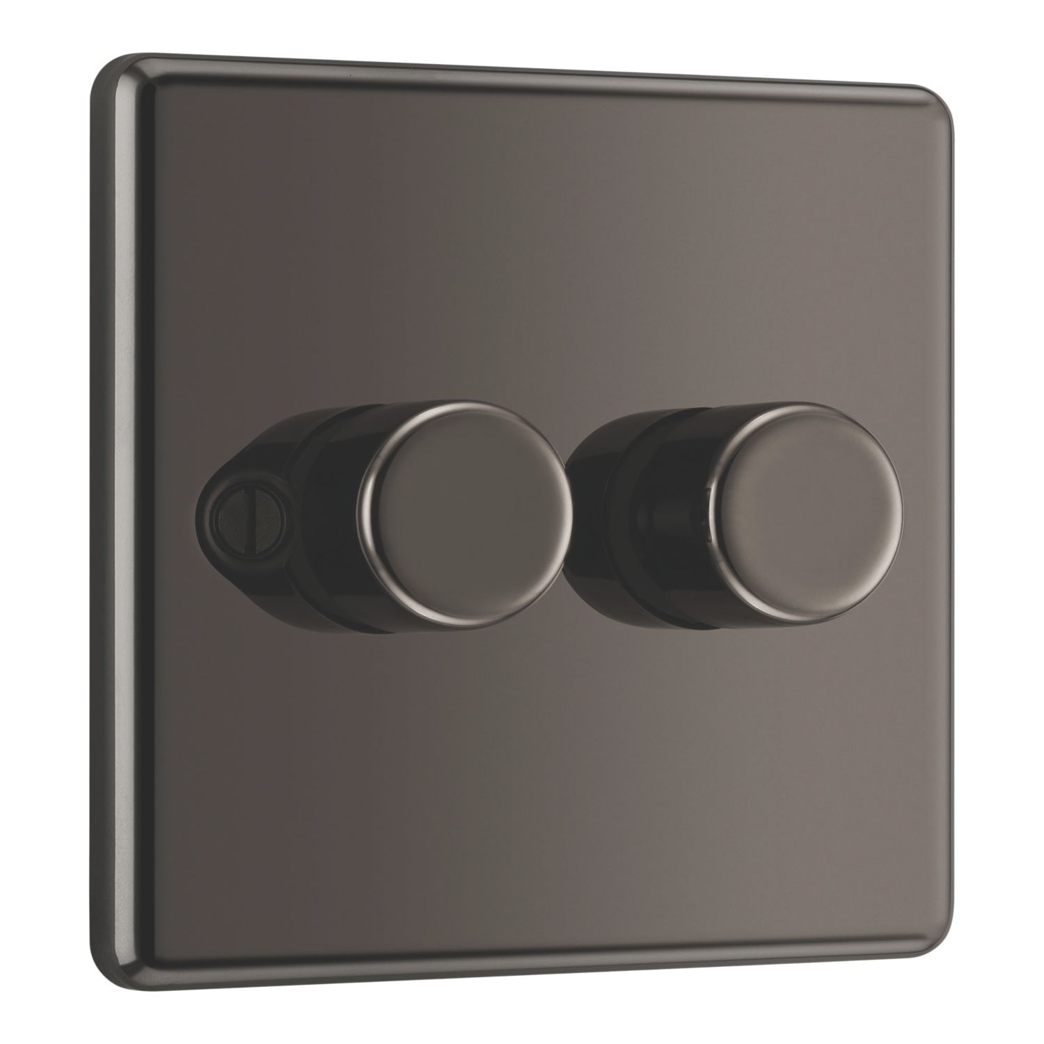 LAP 2-Gang 2-Way LED Dimmer Switch Black Nickel with Colour-Matched Inserts (746CN)