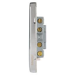 Schneider Electric Lisse Deco 13A Unswitched Fused Spur  Polished Chrome with White Inserts