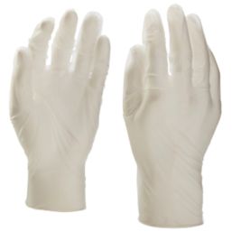 Vinyl Powder Free Disposable Gloves White Medium 100 Pack