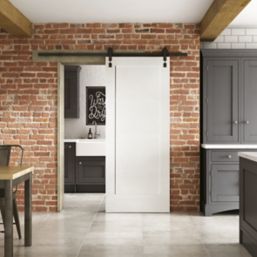 Jeld-Wen Grange Primed White Wooden 1-Panel Shaker Internal Sliding Barn Door 2073 x 862mm