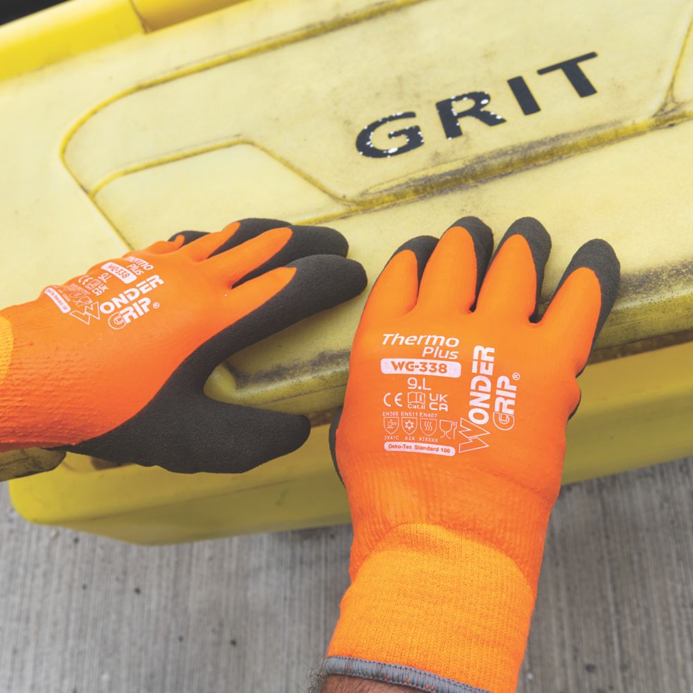 53761 WONDER GRIP - Protective gloves, Size: 10,XL; orange; acrylic,latex;  Thermo; WG-380-XL/10