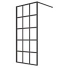 Triton Neo  Framed Grid Showerwall  Black 1000mm x 2000mm