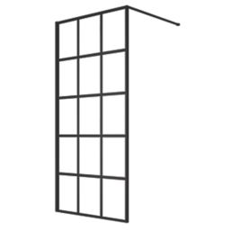 Triton Neo  Framed Grid Showerwall  Black 1000mm x 2000mm