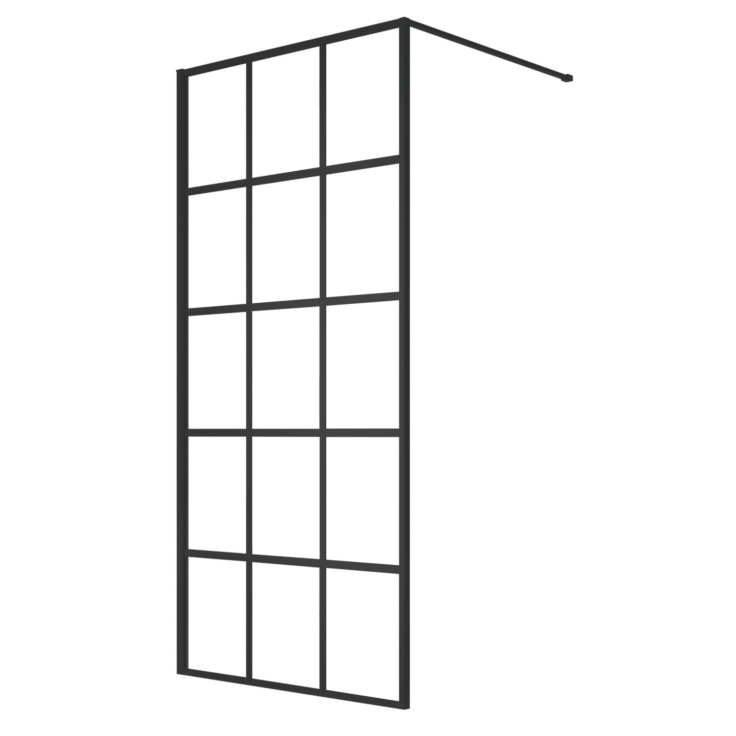 Triton Neo Framed Grid Showerwall Black 1000mm x 2000mm (746TK)