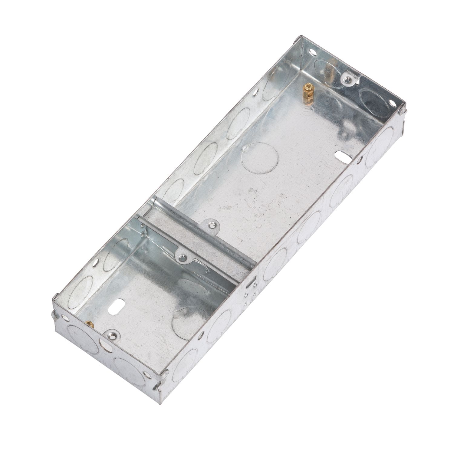 Knightsbridge 2 + 1-Gang Galvanised Steel Unfinished Back Box 35mm 5 Pack (746YC)