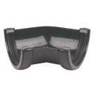 FloPlast Cast Iron Effect uPVC 135° Half Round Gutter Angle Black 112mm