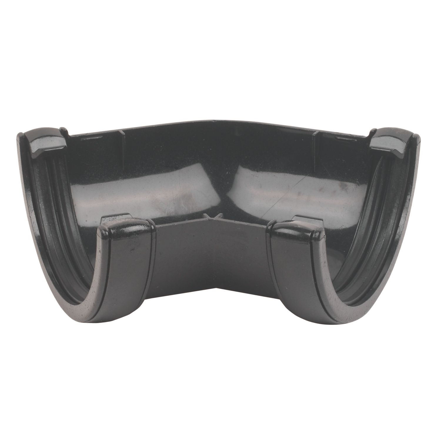 FloPlast Cast Iron Effect uPVC 135° Half Round Gutter Angle Black 112mm (74701)