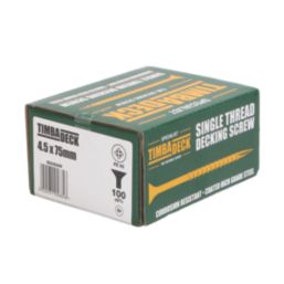 Timbadeck  PZ Double-Countersunk  Decking Screws 4.5mm x 75mm 100 Pack