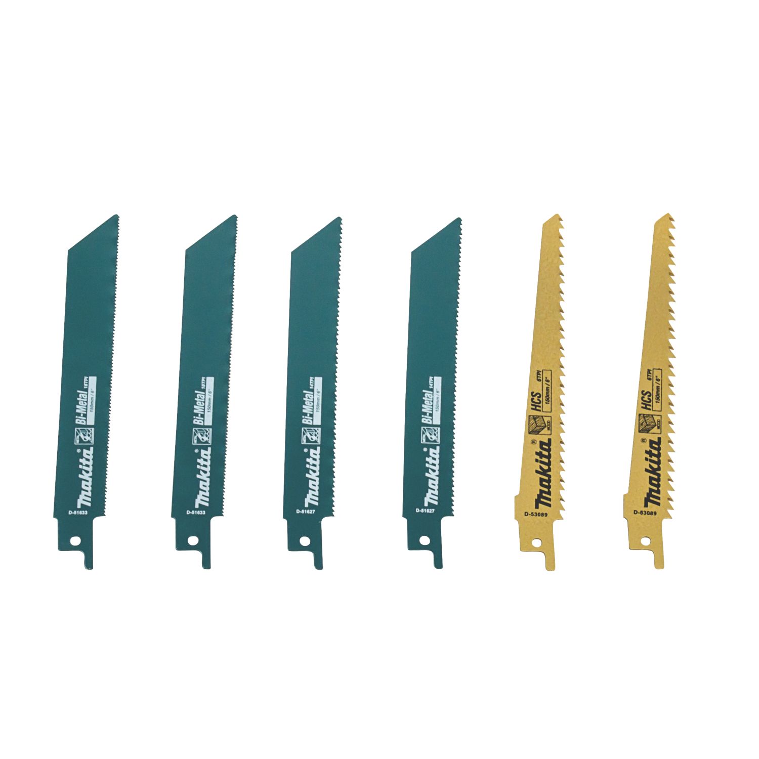 Makita D-53051 Multi-Material Reciprocating Saw Blade Set 6 Pieces (7470R)