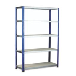 Barton Ecorax 5-Tier Powder-Coated Steel Shelving with Containers 1200mm x 450mm x 1760mm