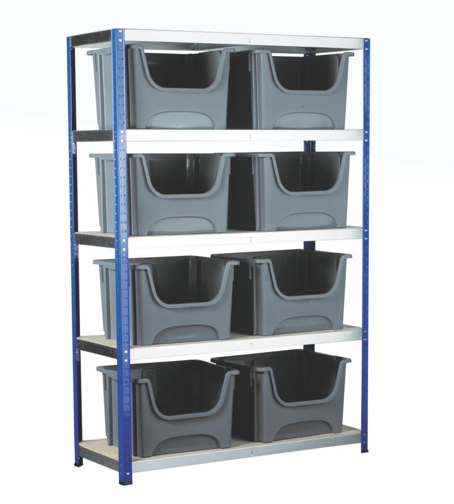 Barton Ecorax 5Tier PowderCoated Steel Shelving with Containers