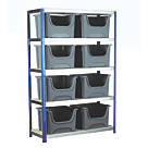 Shelving with Containers 1200mm x 450mm x 1800mm