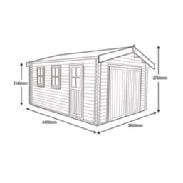 Shire Bradenham 44 13 ' 6"  x 18' 6" (Nominal) Apex Timber Garage