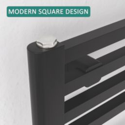 Ximax 1174mm x 500mm 1611BTU Black Flat Designer Towel Radiator