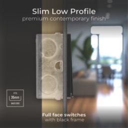 British General Evolve 20A 16AX 3-Gang 2-Way Light Switch  Blue