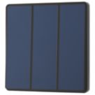 British General Evolve 20A 16AX 3-Gang 2-Way Light Switch  Blue