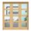 Green & Taylor  3-Door 4-Clear Light Unfinished Oak Wooden Shaker Internal Bi-Fold Door 2060mm x 1905mm