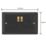Varilight  13A 2-Gang SP Switched Socket + 3A 45W 2-Outlet Type C USB Charger Georgian Black with Black Inserts