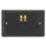 Varilight  13A 2-Gang SP Switched Socket + 3A 45W 2-Outlet Type C USB Charger Georgian Black with Black Inserts