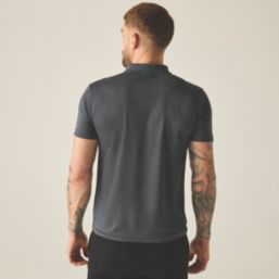 Regatta Pro Wicking Pique Polo Shirt Solid Grey 2X Large 50" Chest