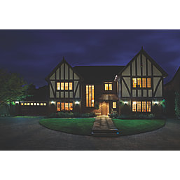 4lite  Outdoor LED Wall Light With PIR & Photocell Sensor Graphite 6W 410lm
