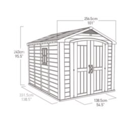 Keter Factor 8' x 10' 6" (Nominal) Apex Resin Shed Brown