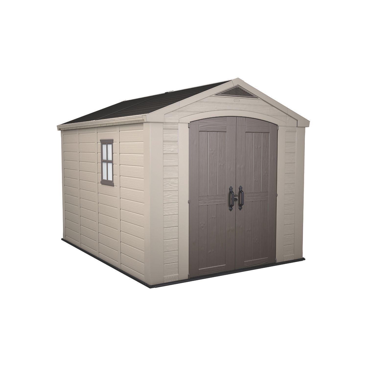 Keter Factor 8' x 10' 6" (Nominal) Apex Resin Shed Brown (747HC)