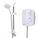 Triton Silent Rear-Fed White/Chrome Thermostatic Power Shower