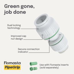 Flomasta  Plastic Push-Fit Reducing Couplers 22mm x 15mm 2 Pack