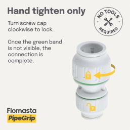 Flomasta  Plastic Push-Fit Reducing Couplers 22mm x 15mm 2 Pack
