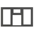 Crystal  Top, Left & Right-Hand Opening Clear Triple-Glazed Casement Anthracite on White uPVC Window 1770mm x 965mm