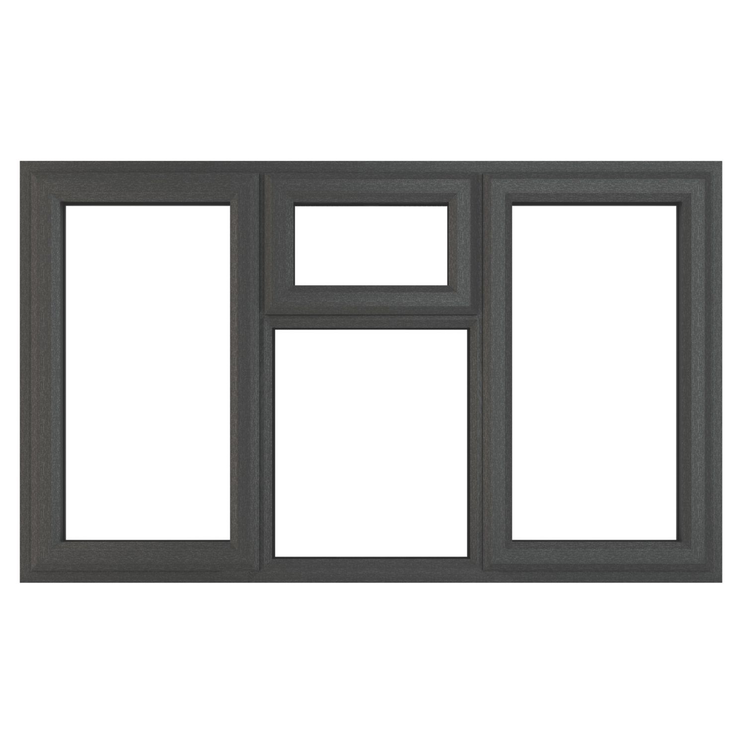 Crystal Top, Left & Right-Hand Opening Clear Triple-Glazed Casement Anthracite on White uPVC Window 1770mm x 965mm (747JM)