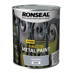 Ronseal Gloss Direct to Metal Paint Steel Grey 750ml