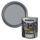 Ronseal 750ml Steel Grey Gloss Anti Corrosive Metal Paint