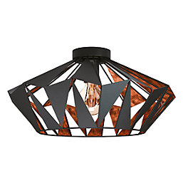 Eglo Carlton 6 Ceiling Light Black / Copper