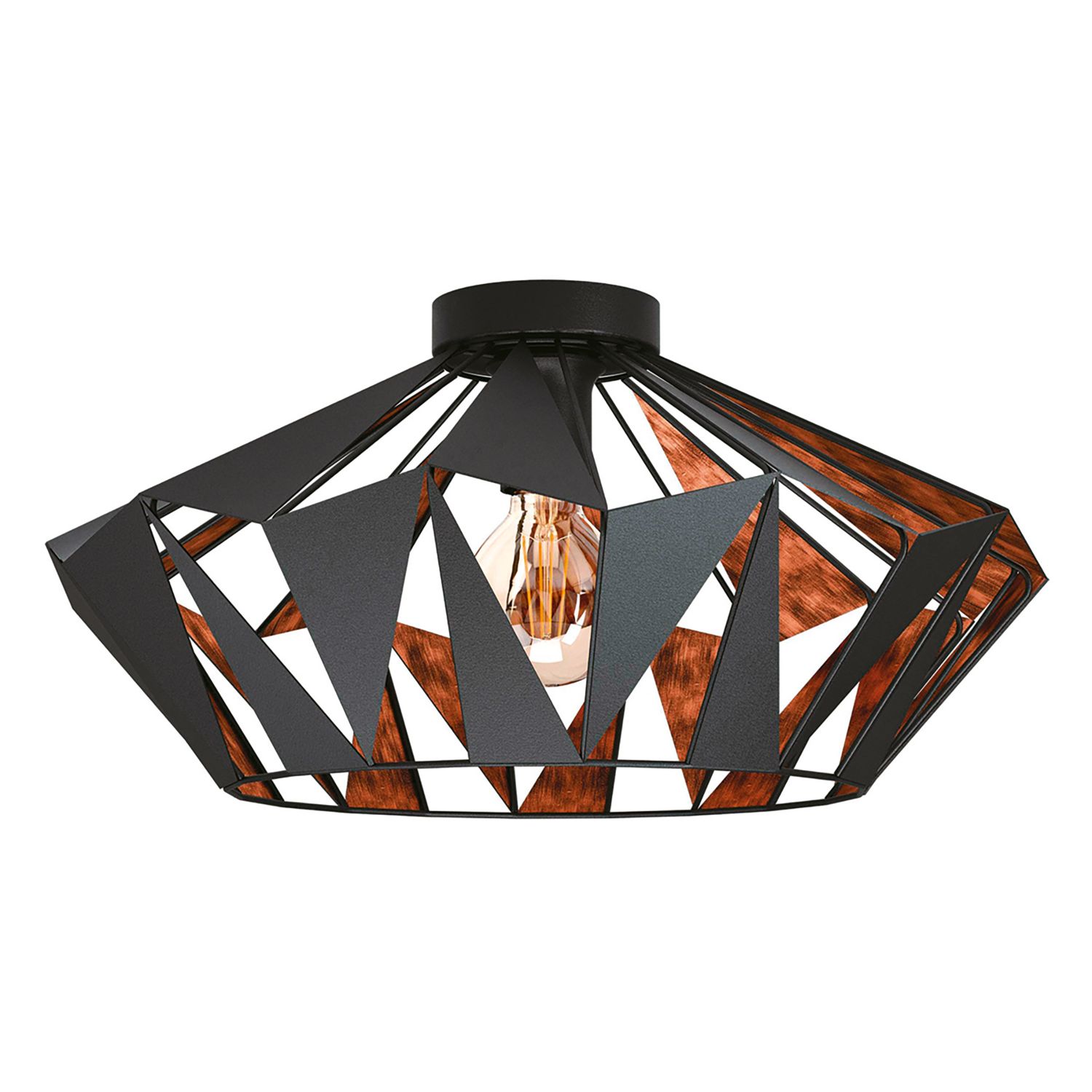 Eglo Carlton 6 Ceiling Light Black/Copper (747PL)