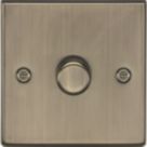 Knightsbridge  1-Gang 2-Way LED Intelligent Dimmer Switch  Antique Brass