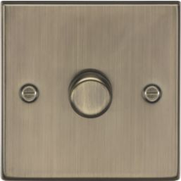 Knightsbridge  1-Gang 2-Way LED Intelligent Dimmer Switch  Antique Brass