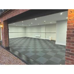 Garage Floor Tile Company X-Joint Interlocking Floor Tiles Black 5mm 4 Pack