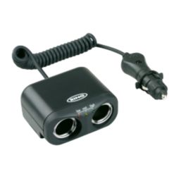 Ring 8A Twin Multisocket In-Car Charger with Battery Analyser 12V