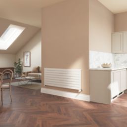 Flomasta  578mm x 1400mm 2910BTU White Horizontal Designer Radiator