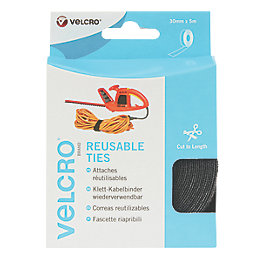 Velcro Brand  Black Self-Gripping Ties 5m x 30mm