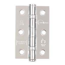 Eclipse  Polished Chrome Grade 7 Fire Rated Ball Bearing Hinges 76mm x 51mm 2 Pack