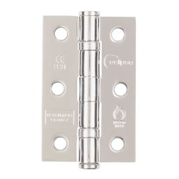 Eclipse  Polished Chrome Grade 7 Fire Rated Ball Bearing Hinges 76mm x 51mm 2 Pack