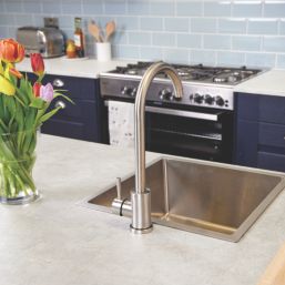 ETAL Tivoli Single Lever Kitchen Mixer Tap Brushed Steel Finish