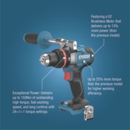 Erbauer  18V 3 x 4.0Ah Li-Ion EXT Brushless Cordless 6-Piece Kit