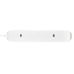 Masterplug 13A 4-Gang Unswitched Surge-Protected Extension Lead + 2.1A 2-Outlet Type A & C USB Charger White 4m