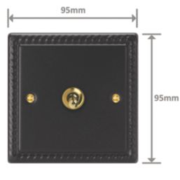 Varilight  10A 1-Gang 2-Way Light Switch  Georgian Black